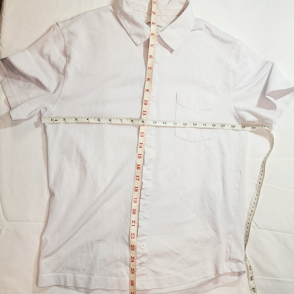 Fabletics White Short Sleeve Casual Button Down Shirt - Picture 6 of 8
